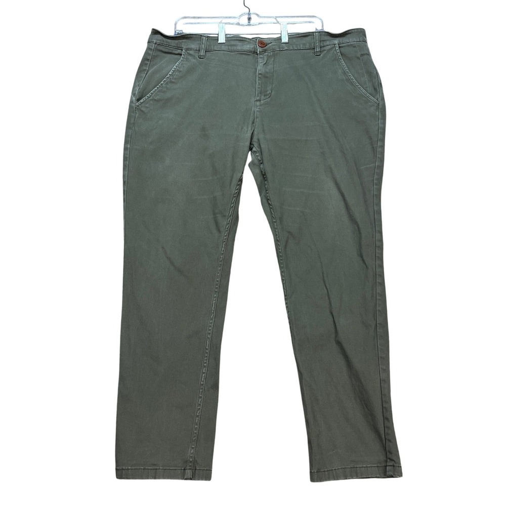 Mugsy Olives Jeans Pants Mens 40x30 Olive Green Straight Leg Twill Flat Front